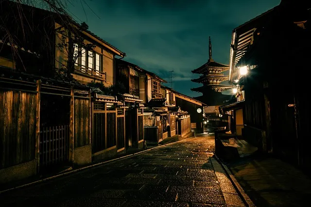Traditional red lanterns decorating a ancient town alley